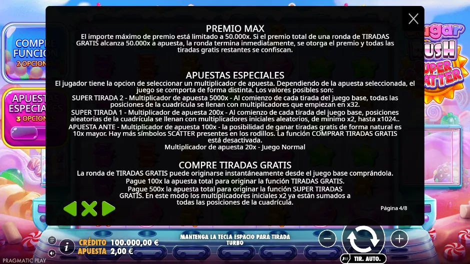 Premio máximo y apuestas especiales