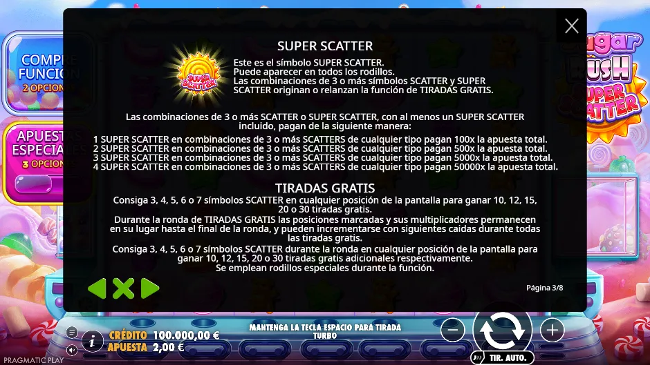 El símbolo Super Scatter y sus pagos